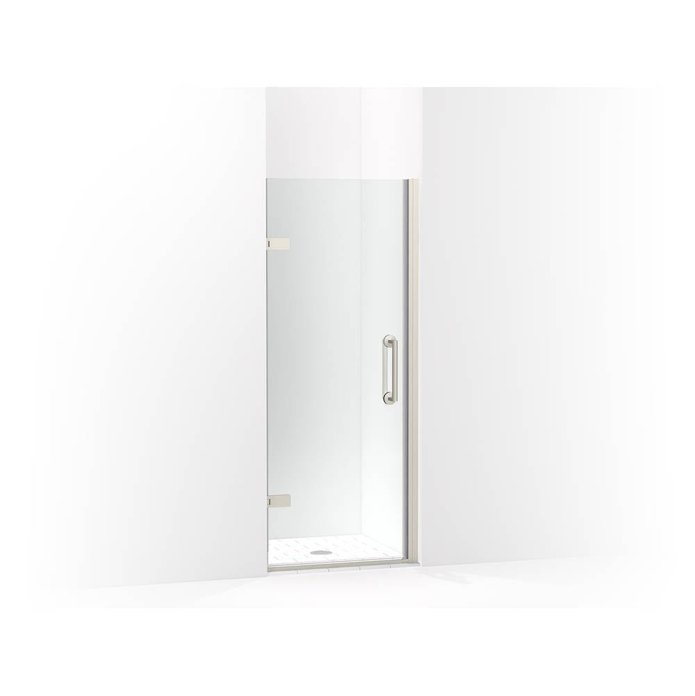 Kohler - ComponentsE Frameless pivot shower door, 71-5/8'' H x 29-5/8 - 30-3/8'' W, with 3/8'' thick Crystal Clear glass - Anodized Brushed Nickel
