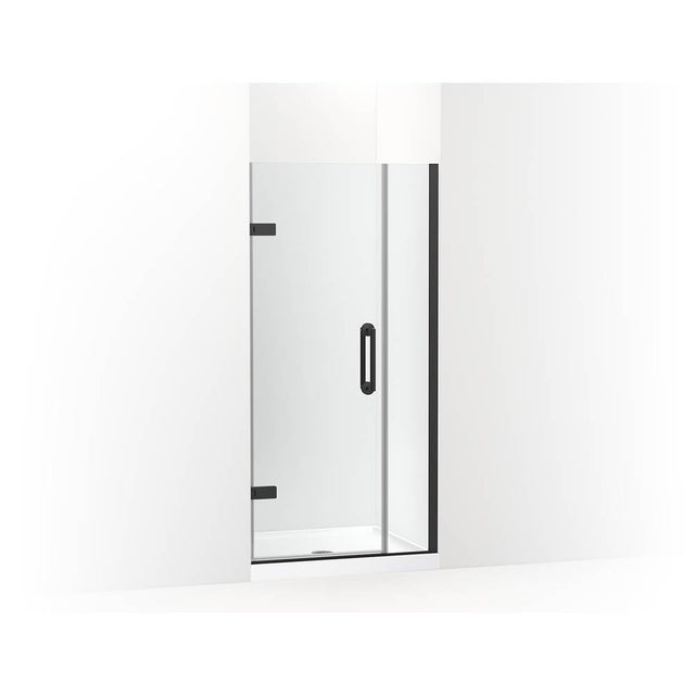 Kohler - ComponentsE Frameless pivot shower door, 71-9/16'' H x 33-5/8 - 34-3/8'' W, with 3/8'' thick Crystal Clear glass - Matte Black