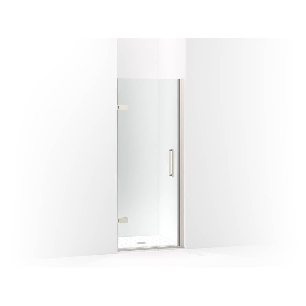 Kohler - ComposedE Frameless pivot shower door, 71-5/8'' H x 29-5/8 - 30-3/8'' W, with 3/8'' thick Crystal Clear glass - Anodized Brushed Nickel