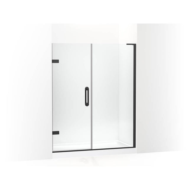 Kohler - ComponentsE Frameless pivot shower door, 71-3/4'' H x 57-1/4 - 58'' W, with 3/8'' thick Crystal Clear glass - Matte Black