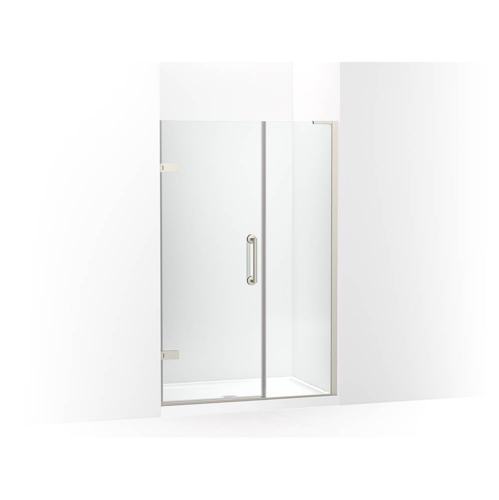 Kohler - ComponentsE Frameless pivot shower door, 71-3/4'' H x 45-1/4 - 46'' W, with 3/8'' thick Crystal Clear glass - Anodized Brushed Nickel
