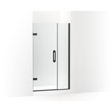Kohler - ComponentsE Frameless pivot shower door, 71-9/16'' H x 39-5/8 - 40-3/8'' W, with 3/8'' thick Crystal Clear glass - Matte Black