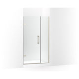 Kohler - ComponentsE Frameless pivot shower door, 71-9/16'' H x 39-5/8 - 40-3/8'' W, with 3/8'' thick Crystal Clear glass - Anodized Brushed Nickel