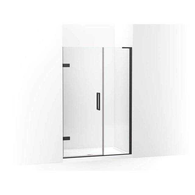 Kohler - ComposedE Frameless pivot shower door, 71-3/4'' H x 46 - 46-3/4'' W, with 3/8'' thick Crystal Clear glass - Matte Black