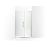 Kohler - ComposedE Frameless pivot shower door, 71-3/4'' H x 45-1/4 - 46'' W, with 3/8'' thick Crystal Clear glass - Anodized Brushed Nickel