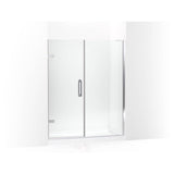 Kohler - ComponentsE Frameless pivot shower door, 71-3/4'' H x 57-1/4 - 58'' W, with 3/8'' thick Crystal Clear glass - Bright Polished Silver