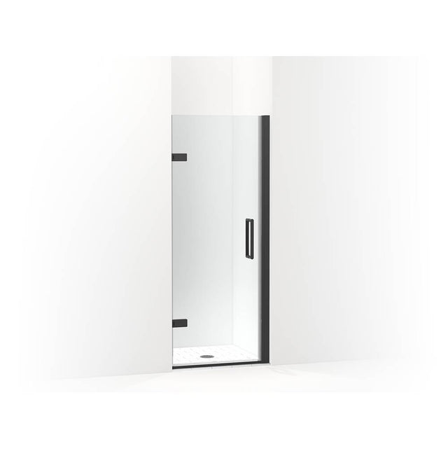 Kohler - ComposedE Frameless pivot shower door, 71-5/8'' H x 27-5/8 - 28-3/8'' W, with 3/8'' thick Crystal Clear glass - Matte Black