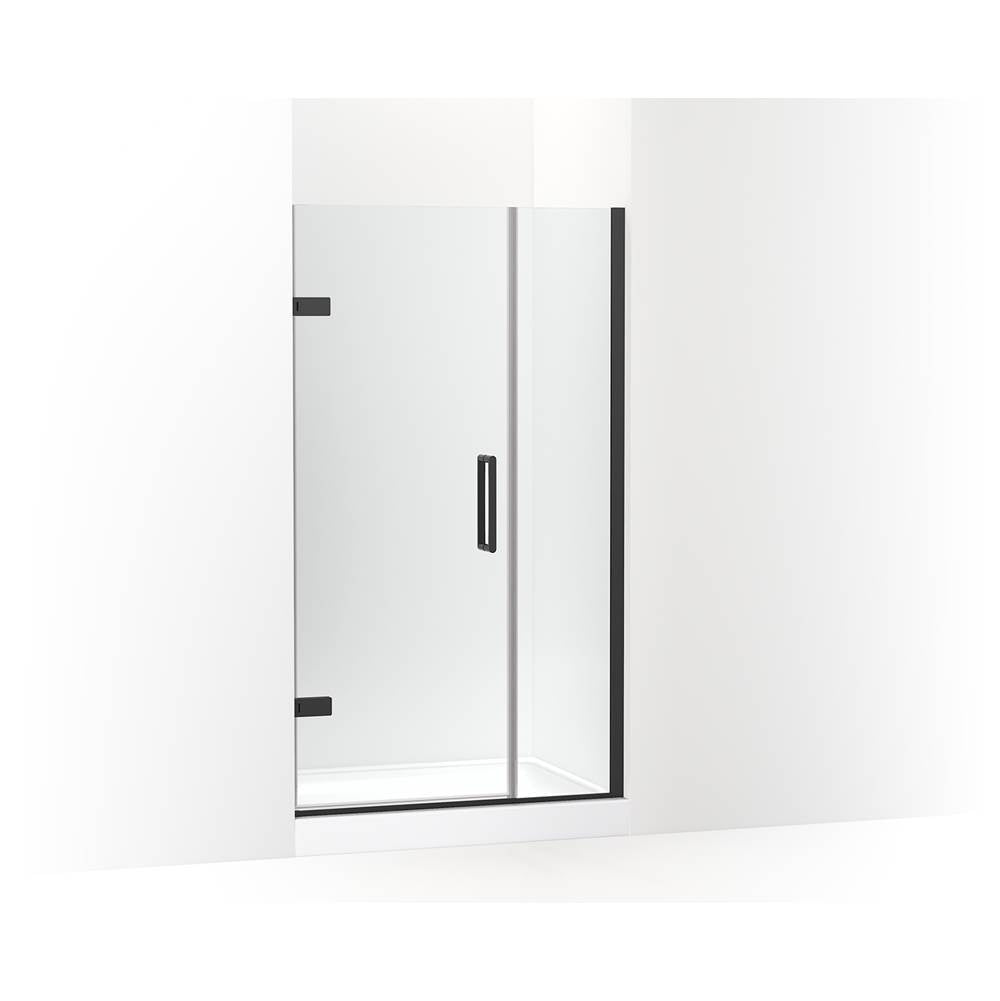 Kohler - ComposedE Frameless pivot shower door, 71-9/16'' H x 39-5/8 - 40-3/8'' W, with 3/8'' thick Crystal Clear glass - Matte Black