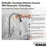 Tone Touchless pull-down kitchen sink faucet with three-function sprayhead