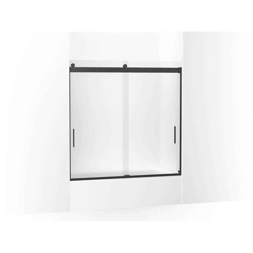Kohler - Levity Sliding bath door, 59-3/4'' H x 56-5/8 - 59-5/8'' W, with 1/4'' thick Frosted glass - Matte Black
