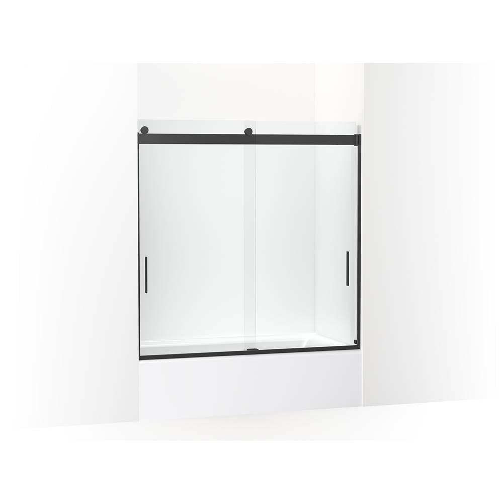 Kohler - Levity Sliding bath door, 59-3/4'' H x 56-5/8 - 59-5/8'' W, with 1/4'' thick Crystal Clear glass - Matte Black