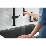Crue Pull-down kitchen sink faucet with three-function sprayhead
