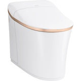 Kohler - Eir One-piece elongated smart toilet, dual-flush - White with Sunrise Gold Trim