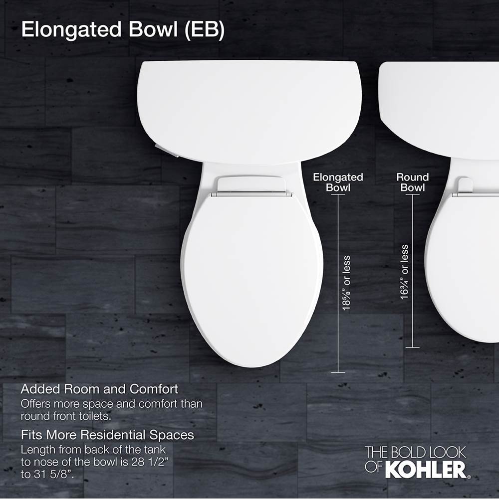 Harken One-piece compact elongated toilet with skirted trapway, 1.28 gpf