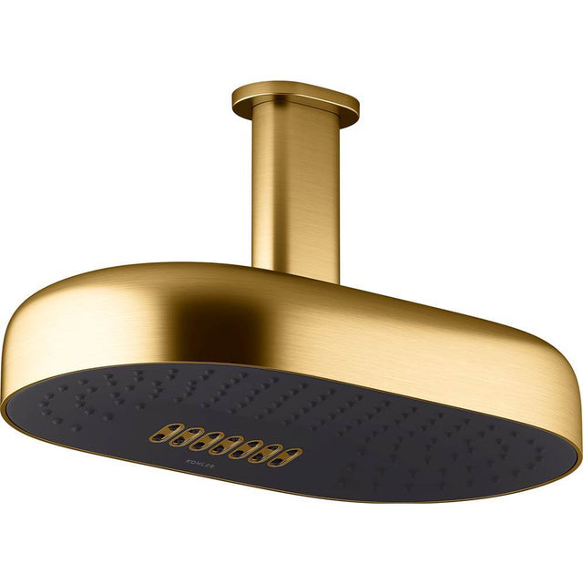 Kohler - Statement Oblong 14'' two-function rainhead, 2.5 gpm - Vibrant Brushed Moderne Brass