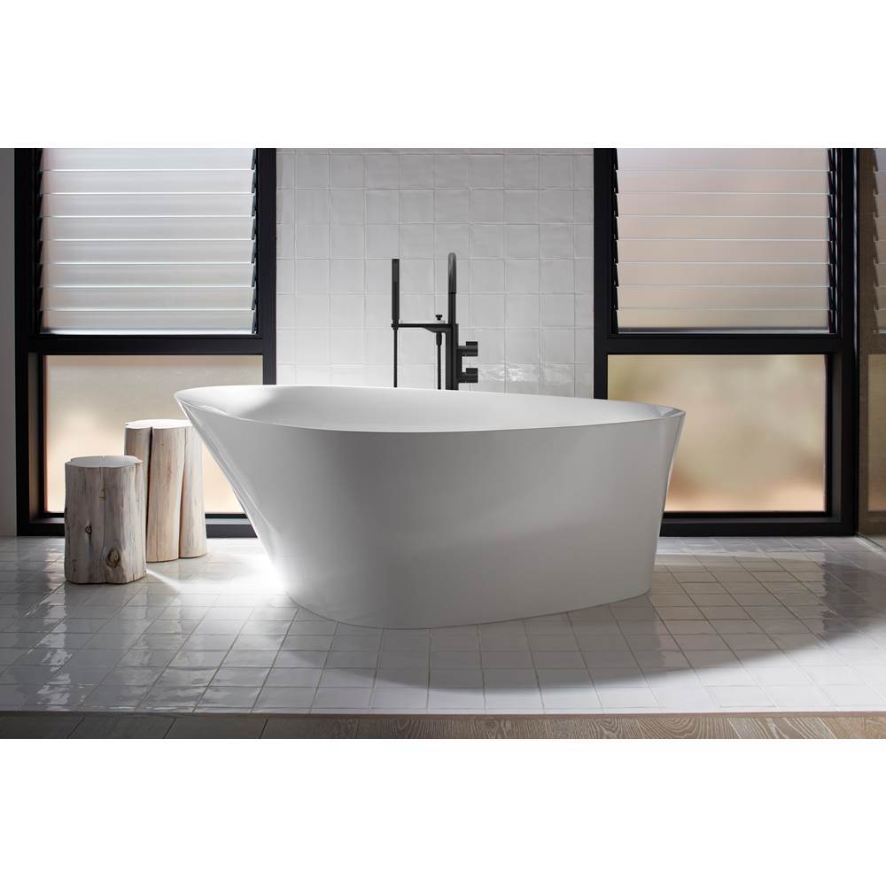 Components Floor-mount bath filler trim with lever handles and handshower