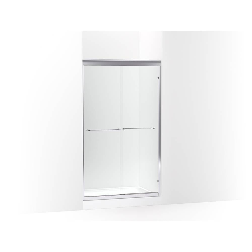 Kohler - Fluence 40'' - 43'' W x 70-1/32'' H sliding shower door with 1/4'' thick Crystal Clear glass - Bright Polished Silver