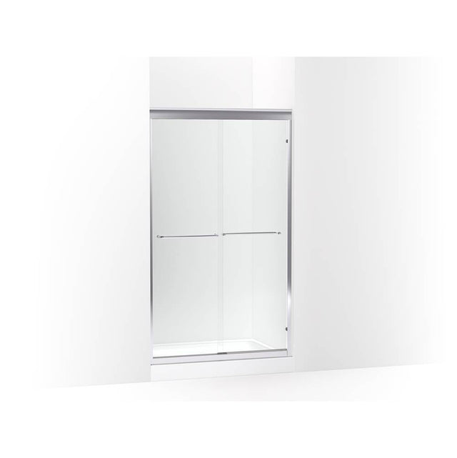 Kohler - Fluence 40'' - 43'' W x 70-1/32'' H sliding shower door with 1/4'' thick Crystal Clear glass - Bright Polished Silver
