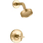 Kohler - Purist Rite-Temp shower trim kit with cross handle, 1.75 gpm - Vibrant Brushed Moderne Brass