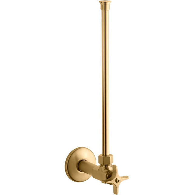 Kohler - 1/2'' NPT angle supply with stop with cross handle and annealed vertical tube - Vibrant Brushed Moderne Brass