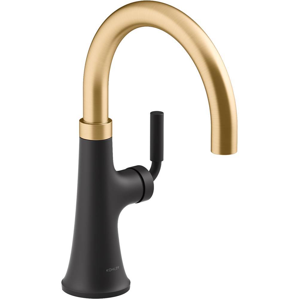Kohler - Tone Single-handle bar sink faucet - Matte Black with Brushed Moderne Brass