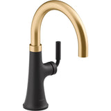 Kohler - Tone Single-handle bar sink faucet - Matte Black with Brushed Moderne Brass