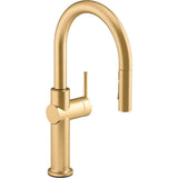 Kohler - Crue Pull-down kitchen sink faucet with three-function sprayhead - Vibrant Brushed Moderne Brass