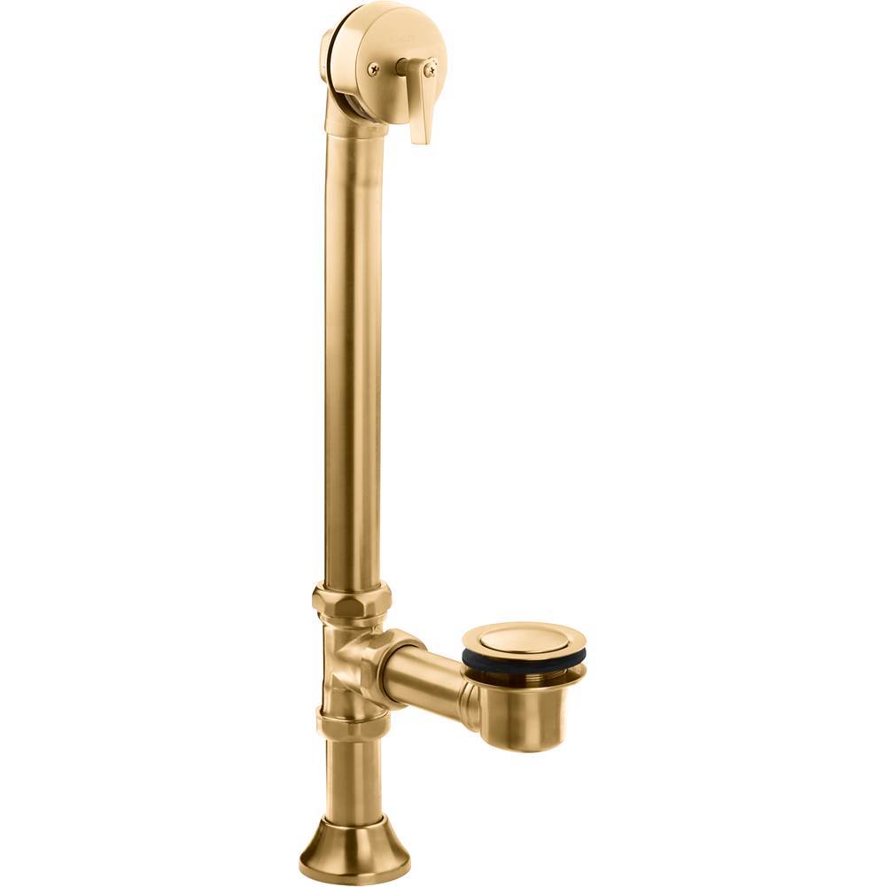 Kohler - Iron Works Decorative 1-1/2'' adjustable pop-up bath drain for 5' whirlpool with tailpiece - Vibrant Brushed Moderne Brass