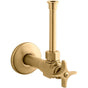 Kohler - 1/2'' angle supply with stop, cross handle and rigid vertical tube - Vibrant Brushed Moderne Brass