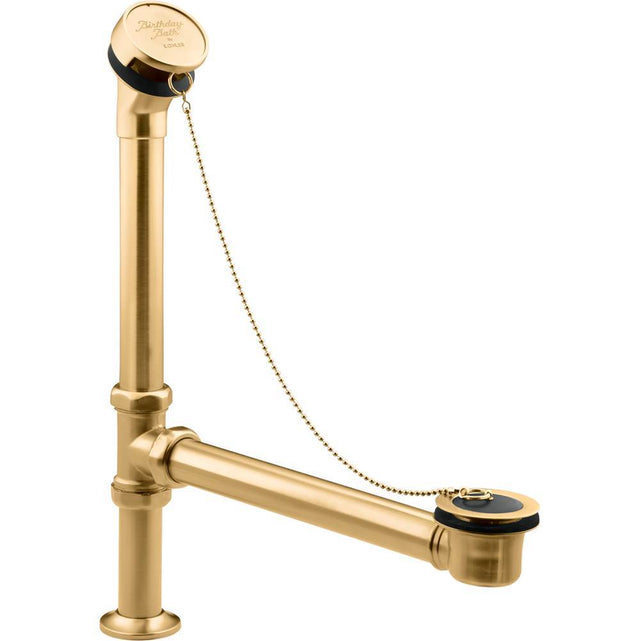 Kohler - AntiqueE Bath drain, chain and rubber stopper - Vibrant Brushed Moderne Brass