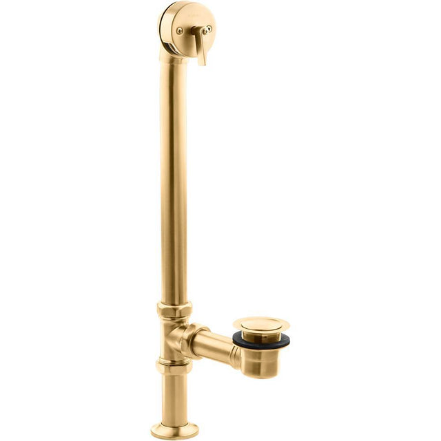 Kohler - Artifacts 1-1/2'' pop-up bath drain for above- and through-the-floor freestanding bath installations - Vibrant Brushed Moderne Brass