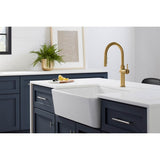Crue Touchless pull-down kitchen sink faucet with three-function sprayhead