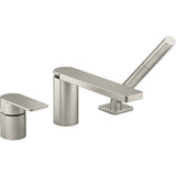 Kohler - Parallel Deck-mount bath faucet with handshower - Vibrant Brushed Nickel