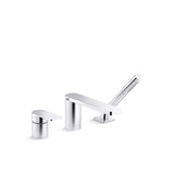Kohler - Parallel Deck-mount bath faucet with handshower - Polished Chrome