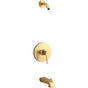 Kohler - Pitch Rite-Temp bath and shower trim kit, without showerhead - Vibrant Brushed Moderne Brass