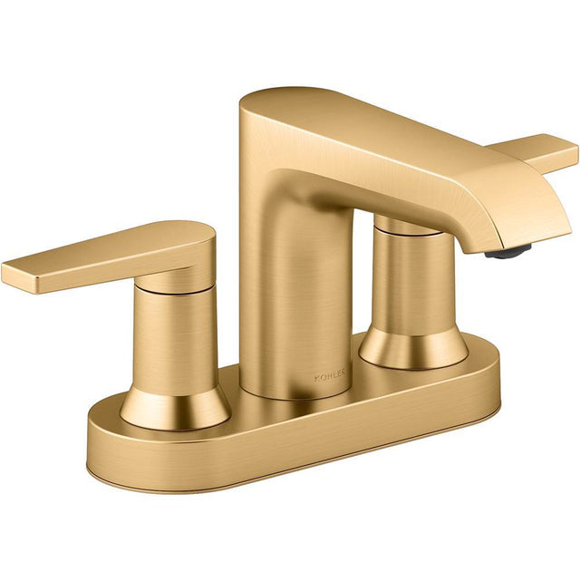 Kohler - Hint Centerset bathroom sink faucet, 1.2 gpm - Vibrant Brushed Moderne Brass