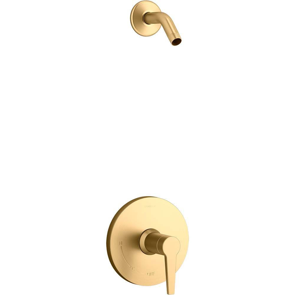 Kohler - Pitch Rite-Temp shower trim kit, without showerhead - Vibrant Brushed Moderne Brass
