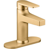 Kohler - Taut Single-handle bathroom sink faucet, 1.2 gpm - Vibrant Brushed Moderne Brass