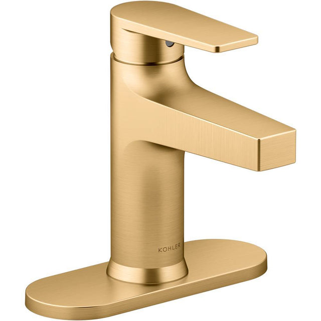 Kohler - Taut Single-handle bathroom sink faucet, 1.2 gpm - Vibrant Brushed Moderne Brass