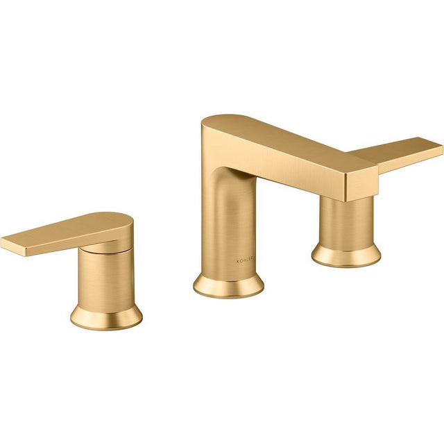 Kohler - Taut Widespread bathroom sink faucet, 1.2 gpm - Vibrant Brushed Moderne Brass