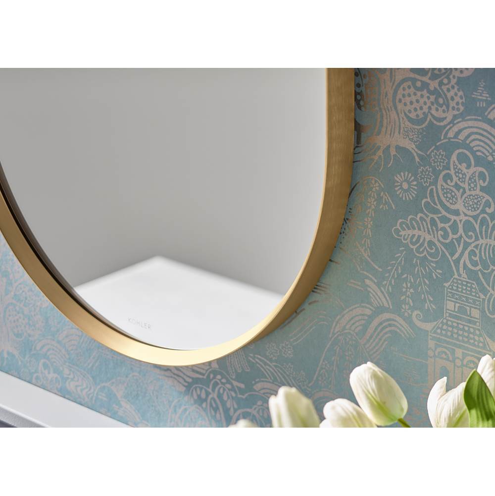 Essential 28'' round framed mirror