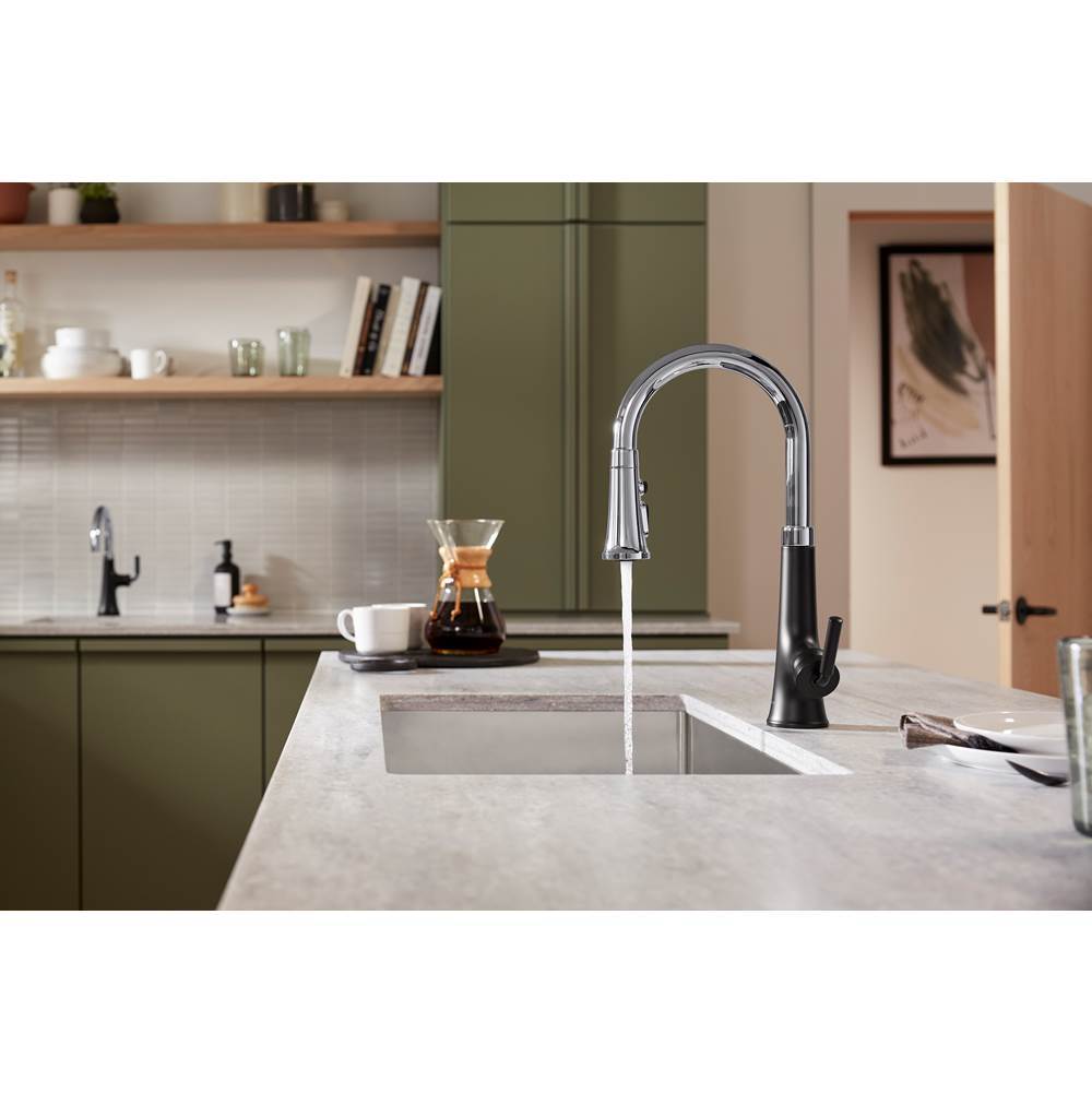 Tone Touchless pull-down kitchen sink faucet with three-function sprayhead