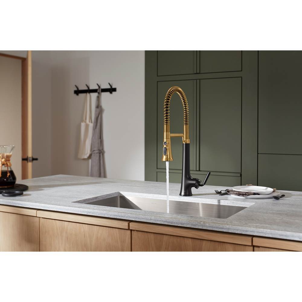 Tone Semi-professional pull-down kitchen sink faucet with three-function sprayhead