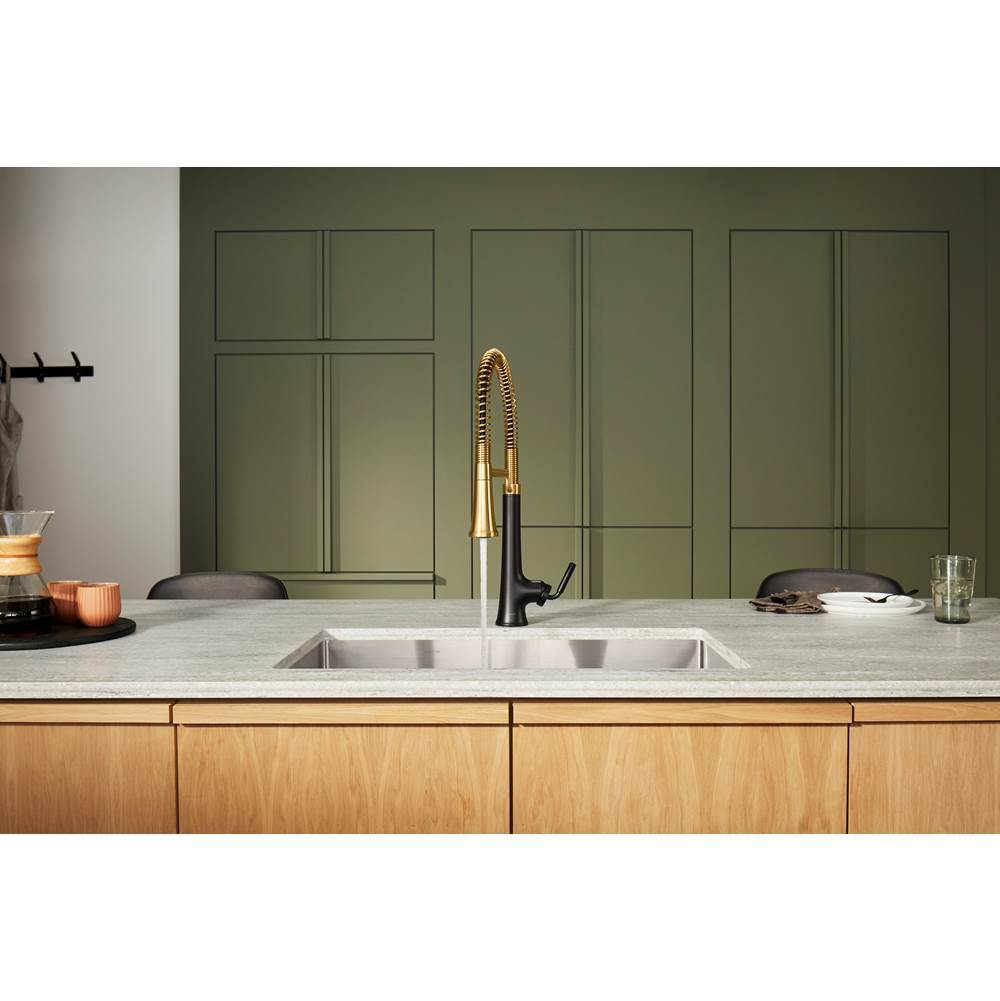 Tone Semi-professional pull-down kitchen sink faucet with three-function sprayhead
