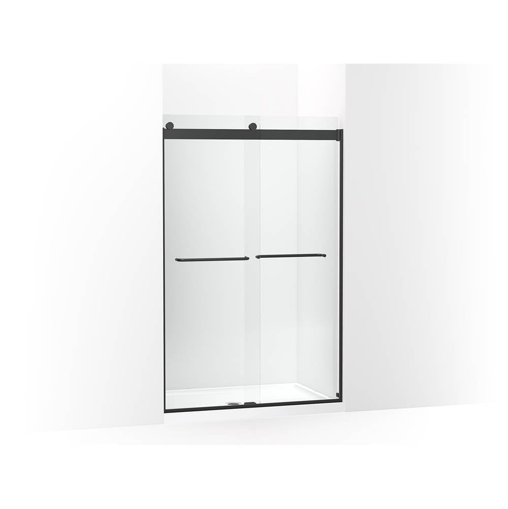 Kohler - Levity Sliding shower door, 74'' H x 44-5/8 - 47-5/8'' W, with 1/4'' thick Crystal Clear glass - Matte Black