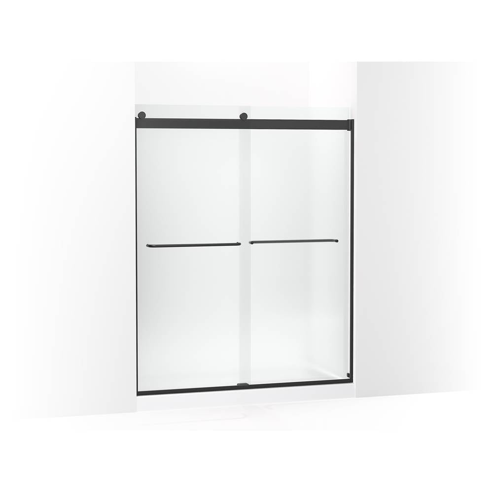 Kohler - Levity Sliding shower door, 74'' H x 56-5/8 - 59-5/8'' W, with 1/4'' thick Frosted glass - Matte Black