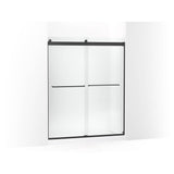 Kohler - Levity Sliding shower door, 74'' H x 56-5/8 - 59-5/8'' W, with 1/4'' thick Frosted glass - Matte Black
