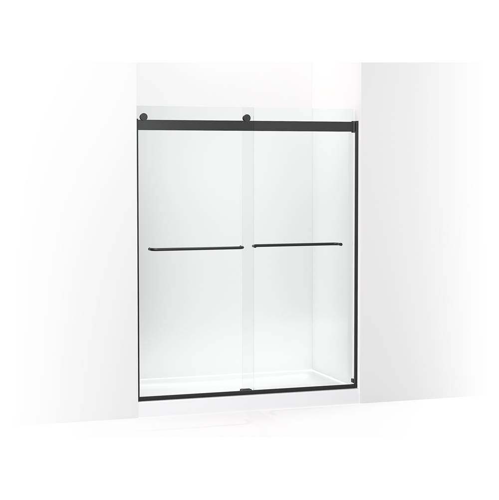 Kohler - Levity 74'' H sliding shower door with 1/4''-thick glass - Matte Black