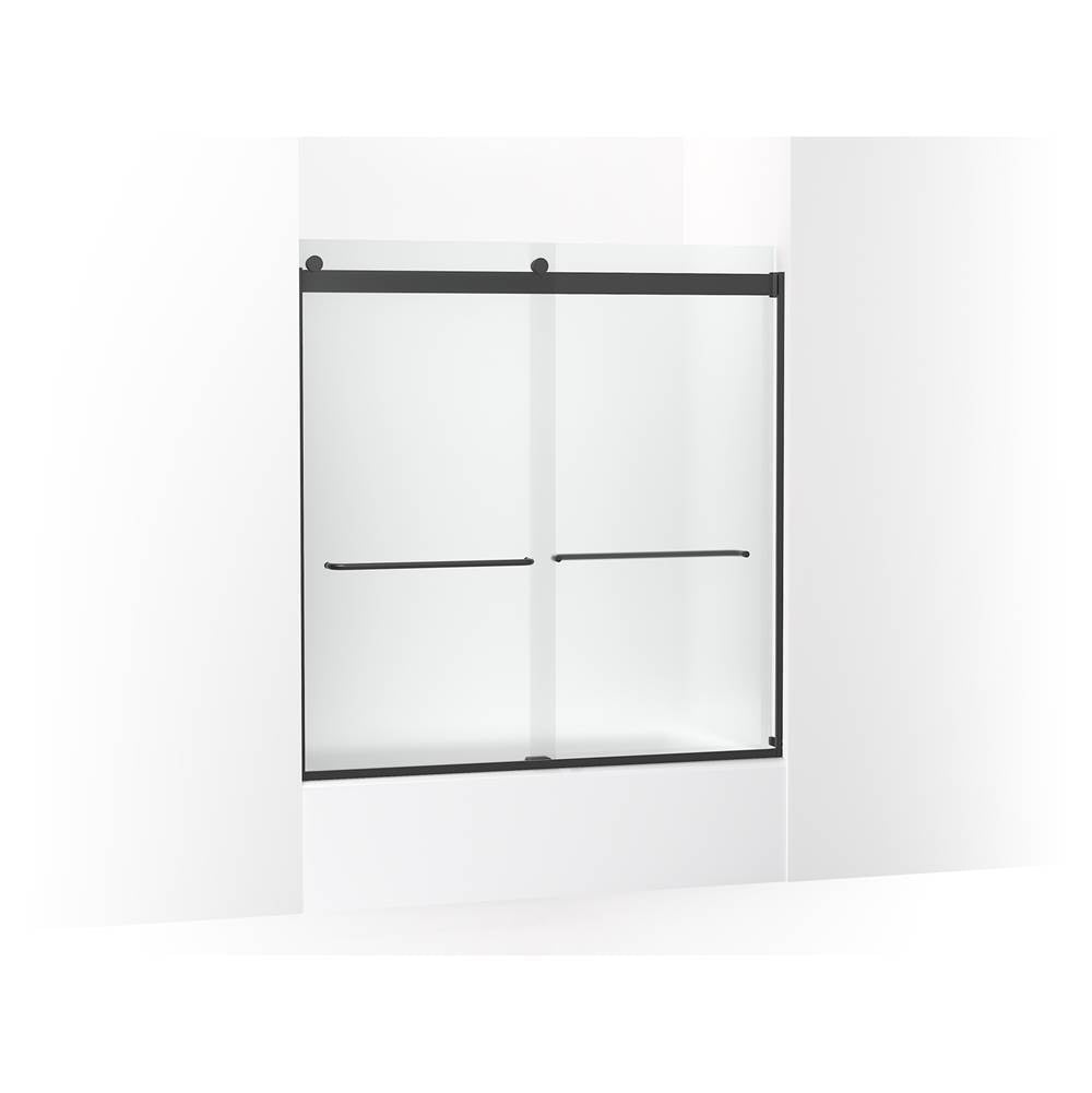 Kohler - Levity Sliding bath door, 62'' H x 56-5/8 - 59-5/8'' W, with 1/4'' thick Frosted glass - Matte Black