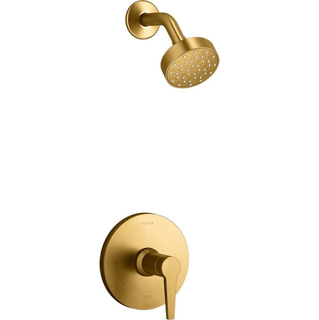 Kohler - Pitch Rite-Temp shower trim kit, 1.75 gpm - Vibrant Brushed Moderne Brass